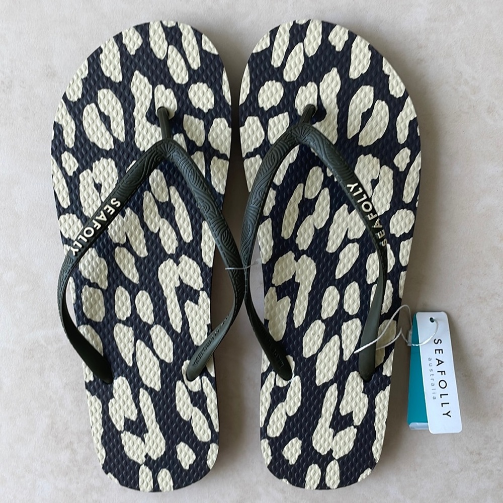 Seafolly Leopard Print Thong Sandal